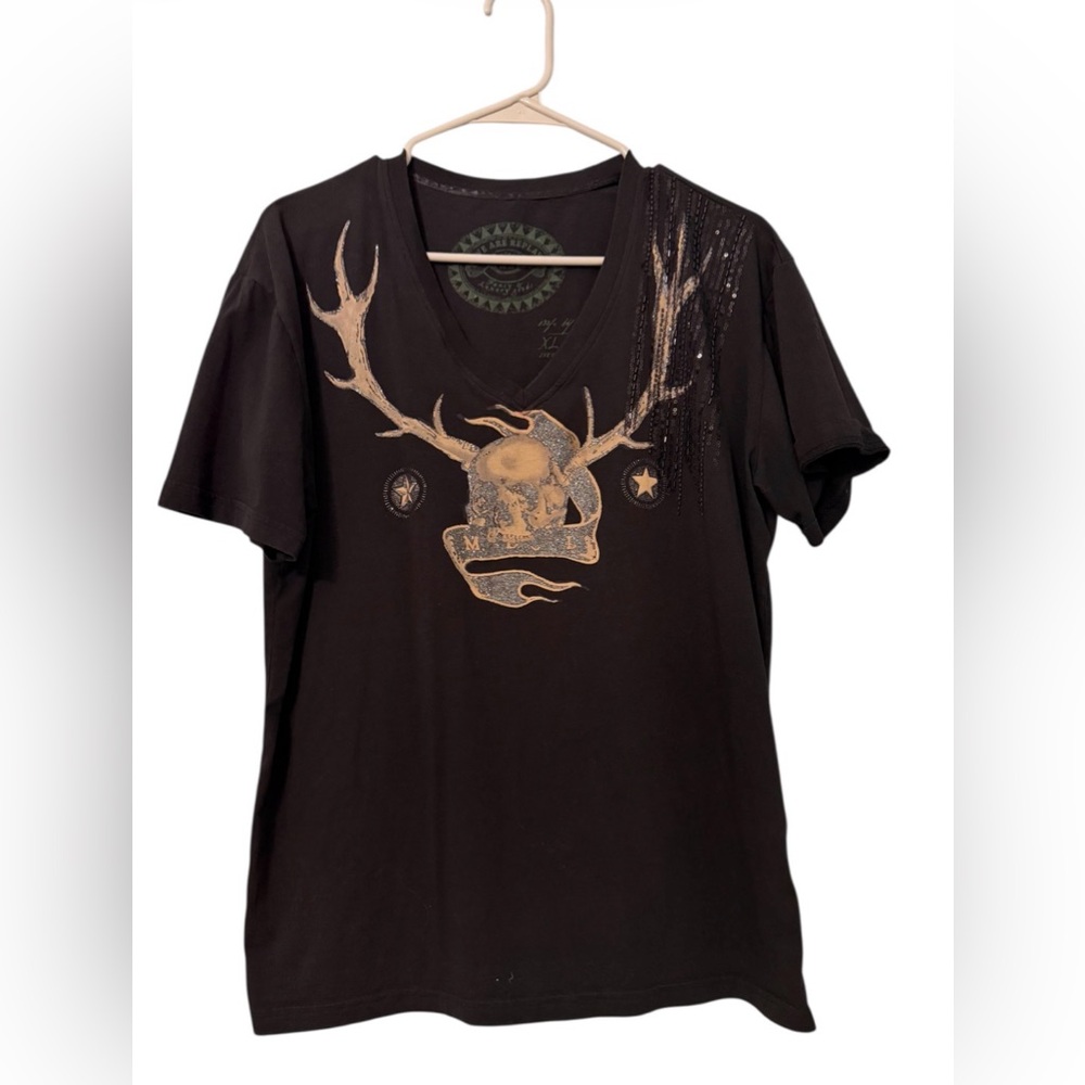 We are Replay Black‎ and Gold Graphic Tee Shirt Top XL
